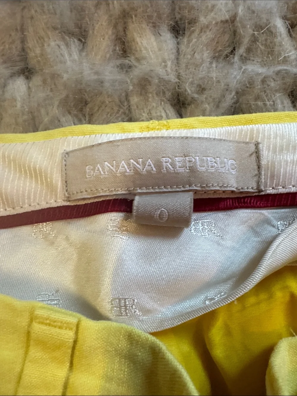 Women’s Banana Repulic Yellow Casual Linen Pants